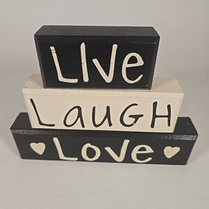 LIVE~LAUGH~LOVE Wood Block Wall Decor 8'' X‎ 6'' X 1.5"